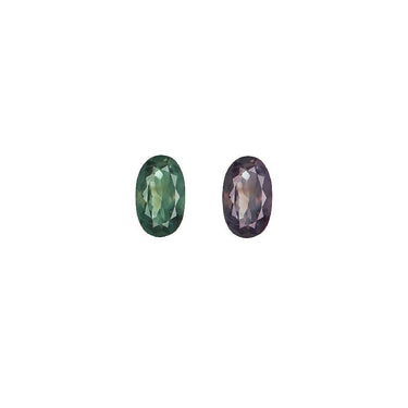 1.57ct oval natural alexandrite gemstones showing color change effect